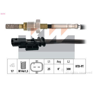 Cidlo, teplota vyfukovych plynu KW 422 216
