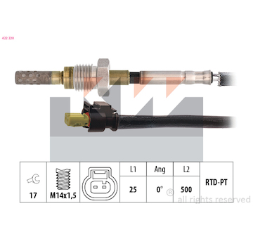 Cidlo, teplota vyfukovych plynu KW 422 220