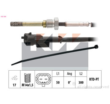 Cidlo, teplota vyfukovych plynu KW 422 228