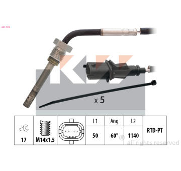 Cidlo, teplota vyfukovych plynu KW 422 231