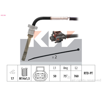 Cidlo, teplota vyfukovych plynu KW 422 236
