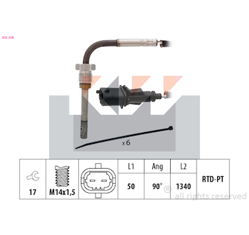Cidlo, teplota vyfukovych plynu KW 422 238