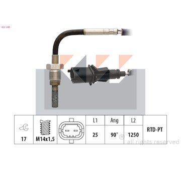 Cidlo, teplota vyfukovych plynu KW 422 240