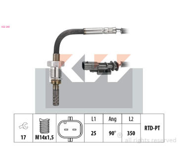 Cidlo, teplota vyfukovych plynu KW 422 243
