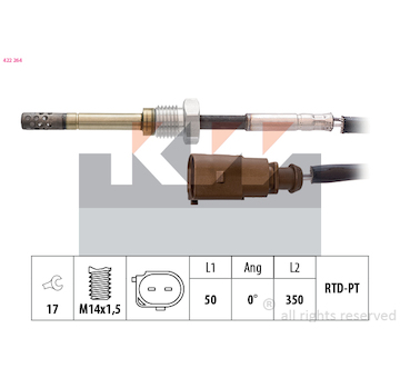 Cidlo, teplota vyfukovych plynu KW 422 264