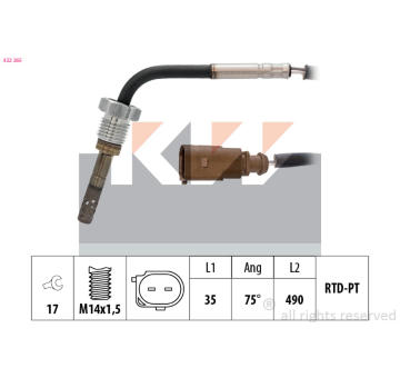Cidlo, teplota vyfukovych plynu KW 422 265