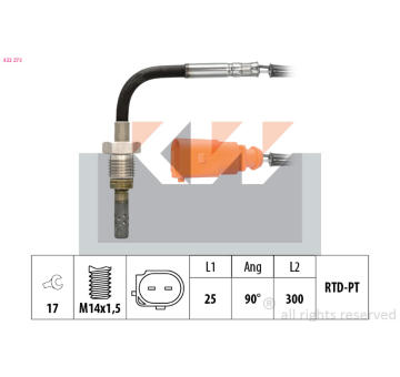 Cidlo, teplota vyfukovych plynu KW 422 273