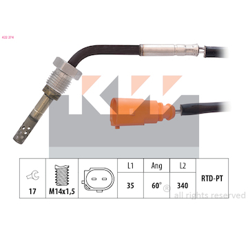 Cidlo, teplota vyfukovych plynu KW 422 274