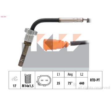 Cidlo, teplota vyfukovych plynu KW 422 275
