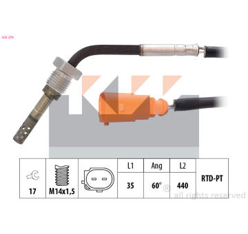 Cidlo, teplota vyfukovych plynu KW 422 276