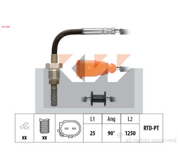 Cidlo, teplota vyfukovych plynu KW 422 280
