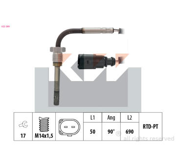 Cidlo, teplota vyfukovych plynu KW 422 290