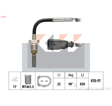 Cidlo, teplota vyfukovych plynu KW 422 291