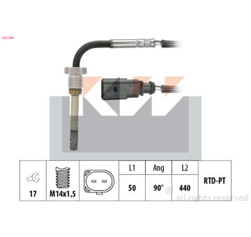 Cidlo, teplota vyfukovych plynu KW 422 296