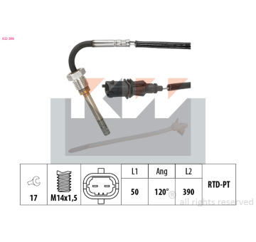 Cidlo, teplota vyfukovych plynu KW 422 298