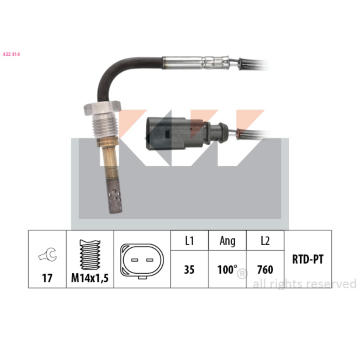 Cidlo, teplota vyfukovych plynu KW 422 314