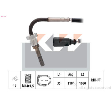 Cidlo, teplota vyfukovych plynu KW 422 316