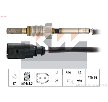 Cidlo, teplota vyfukovych plynu KW 422 317