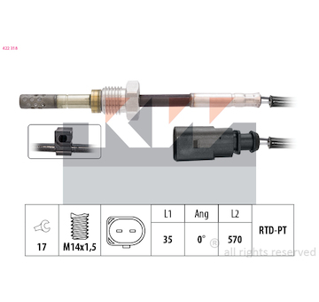 Cidlo, teplota vyfukovych plynu KW 422 318