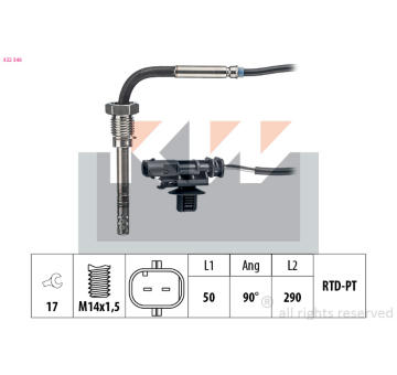 Cidlo, teplota vyfukovych plynu KW 422 346