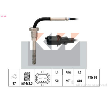 Cidlo, teplota vyfukovych plynu KW 422 351