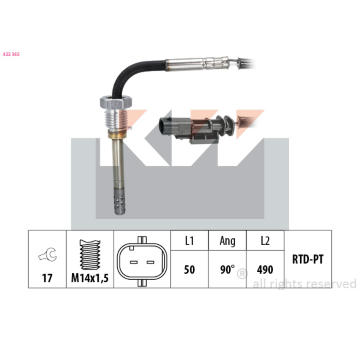 Cidlo, teplota vyfukovych plynu KW 422 355