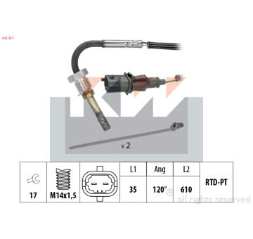 Cidlo, teplota vyfukovych plynu KW 422 357