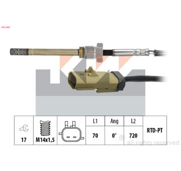 Cidlo, teplota vyfukovych plynu KW 422 365