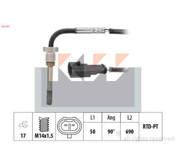 Cidlo, teplota vyfukovych plynu KW 422 367