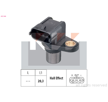 Snímač, poloha vačkového hřídele KW 453 346