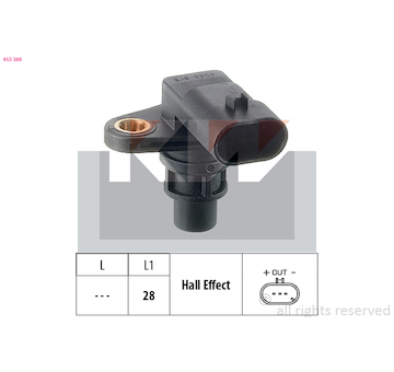 Snímač, poloha vačkového hřídele KW 453 388
