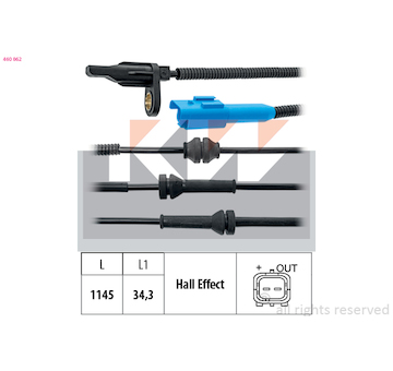 Snímač, počet otáček kol KW 460 062