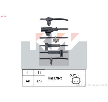 Snímač, počet otáček kol KW 460 124