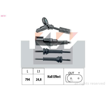 Snímač, počet otáček kol KW 460 151