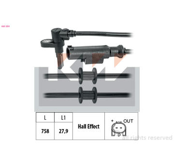 Snímač, počet otáček kol KW 460 204