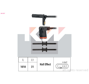 Snímač, počet otáček kol KW 460 207