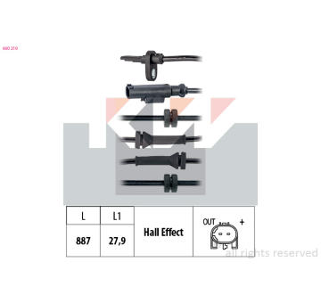 Snímač, počet otáček kol KW 460 210