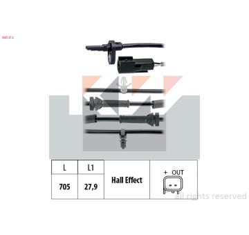 Snímač, počet otáček kol KW 460 212