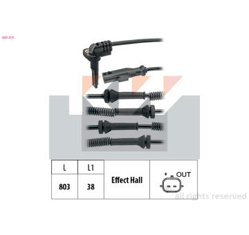 Snímač, počet otáček kol KW 460 219