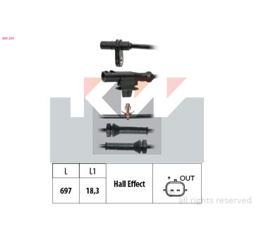 Snímač, počet otáček kol KW 460 230