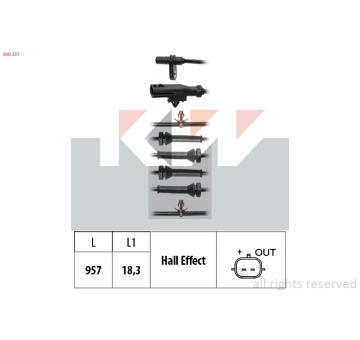 Snímač, počet otáček kol KW 460 231