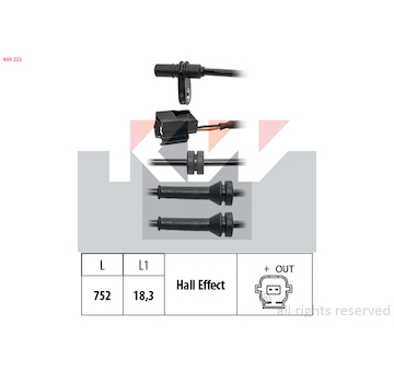 Snímač, počet otáček kol KW 460 232