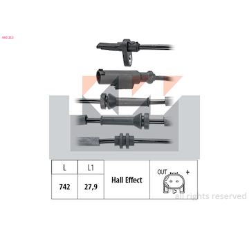 Snímač, počet otáček kol KW 460 253