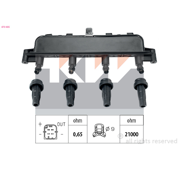 Zapalovací cívka KW 470 405