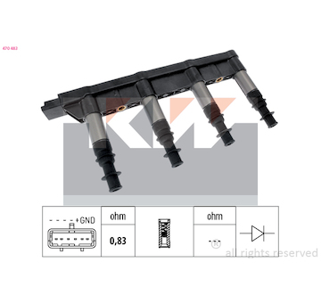 Zapalovací cívka KW 470 483