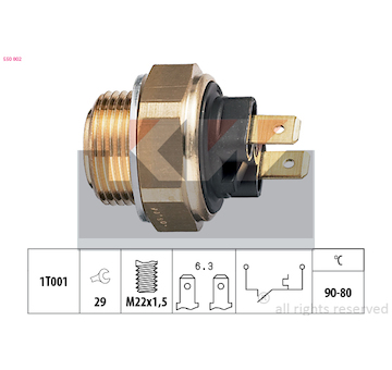 Teplotní spínač, větrák chladiče KW 550 002