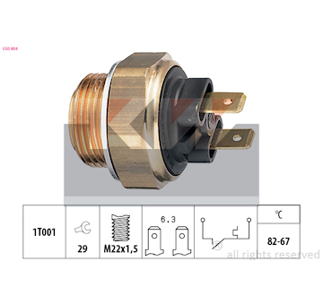 Teplotní spínač, větrák chladiče KW 550 004