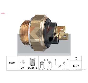 Teplotní spínač, větrák chladiče KW 550 007