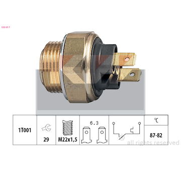 Teplotní spínač, větrák chladiče KW 550 017
