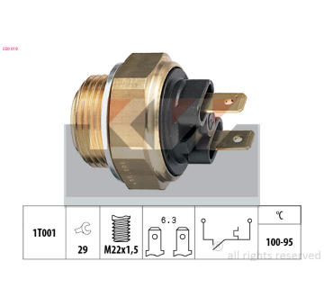 Teplotní spínač, větrák chladiče KW 550 019